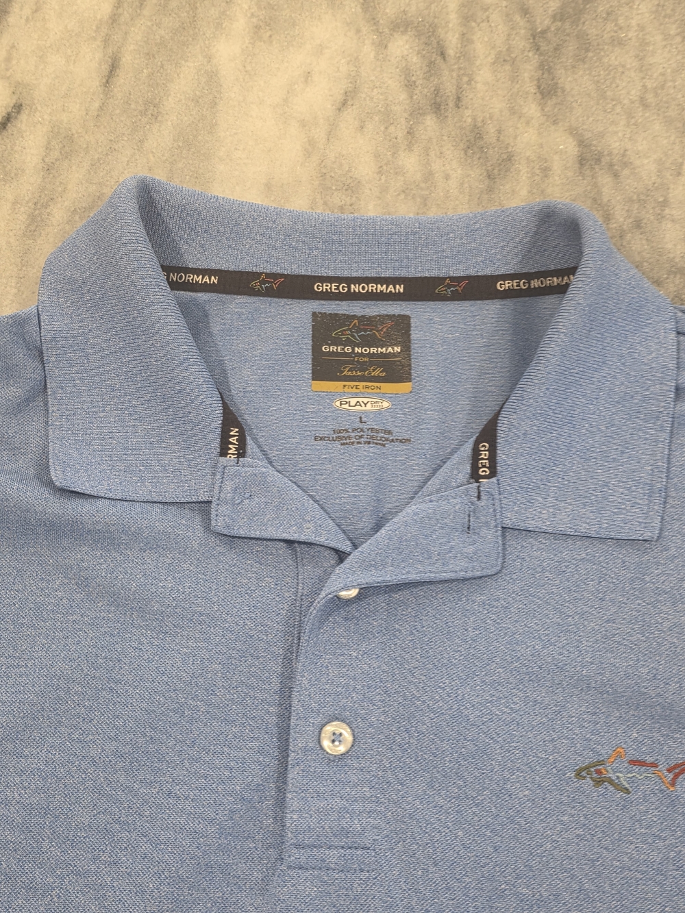 (L) Men's Tasso Elba Greg Norman Golf Polo Shirt Hazy Blue Size Large